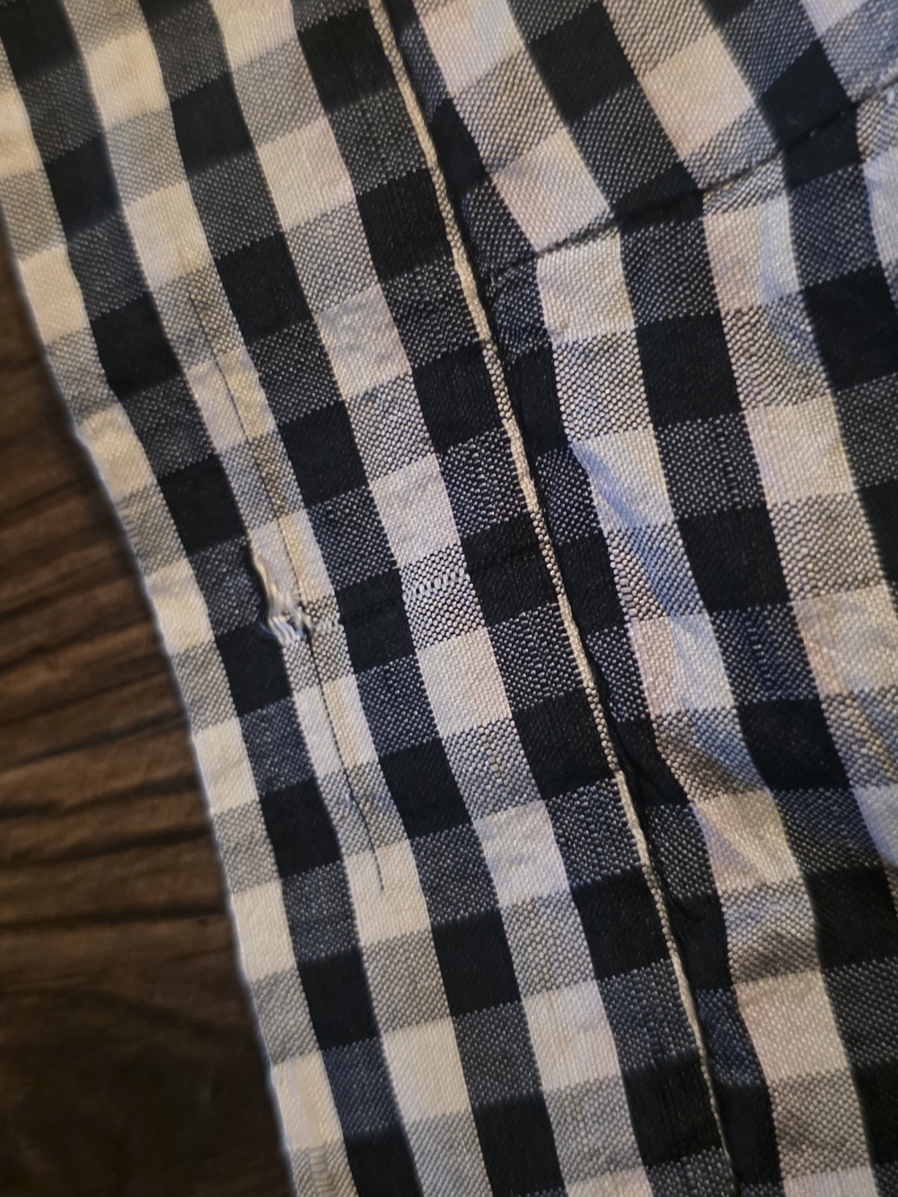 Vintage Silk Black & White Gingham Silk Women’s Skirt - Picture 3 of 9